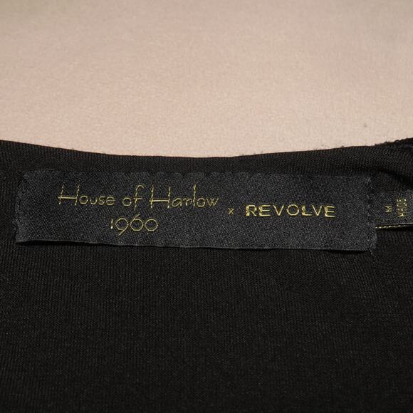 House of Harlow 1960 x Revolve Black Velvet Rae Crisscross Back Slip Dress - Picture 9 of 11